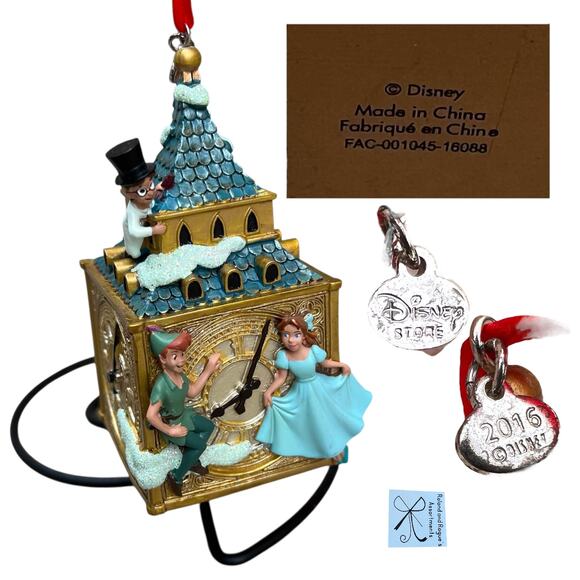 Disney Store 2016 Peter Pan Big Ben Clock Winter Ornament - Picture 1 of 5